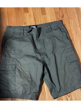 CSG Olive Cargo Shorts for Men — Utility Pocket Design